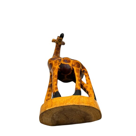 Hand-Carved Wooden Giraffe Figurine Set - Picture 8 of 16